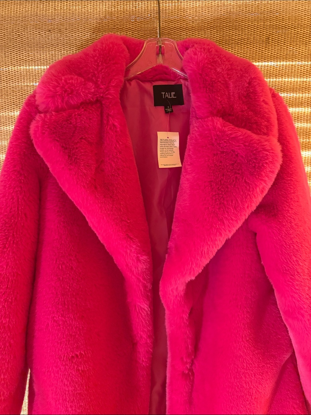TALIE Hot Pink Faux Fur Coat - Women’s Plush Jacket